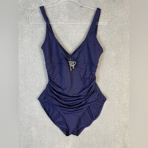 Ralph Lauren navy nautical one piece swimsuit medium
